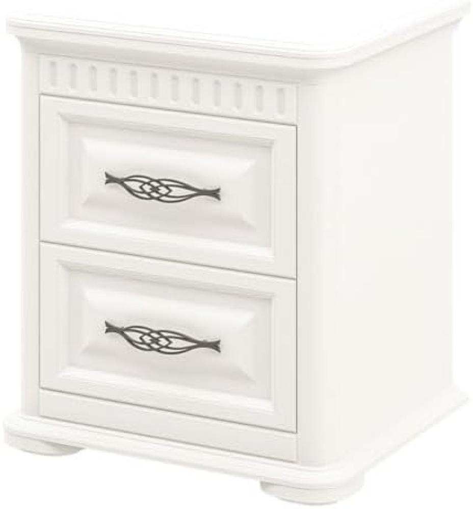 Nachttisch Marseille Nachtschrank 53x45x61cm cremefarben mit Schubladen Bild 1