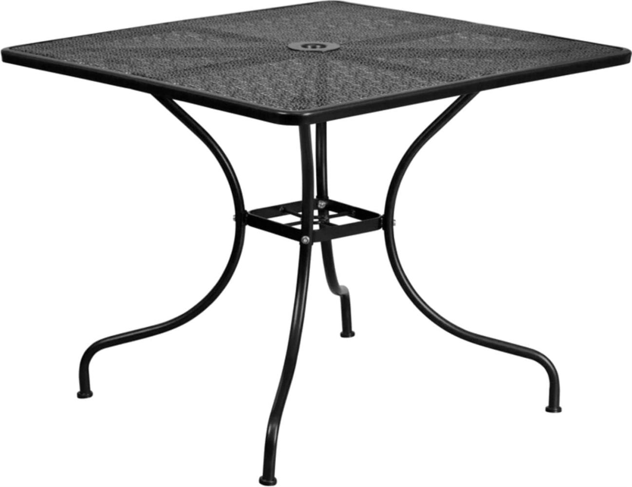 Flash Furniture 35. 5SQ Steel Patio Table, Metal, Black, 35. 5" Square Bild 1