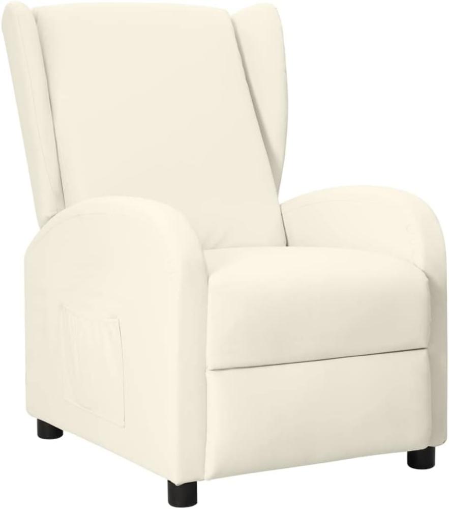 vidaXL Ohrensessel mit Liegefunktion Creme Kunstleder [342326] Bild 1