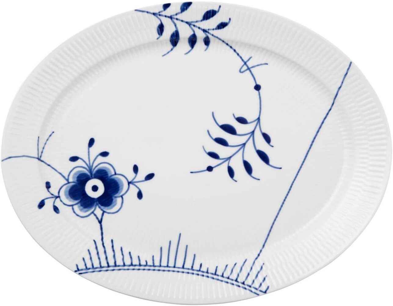 Platte - 33 cm Blue Fluted Mega Royal Copenhagen Servierplatte - Mikrowelle geeignet, Spülmaschinenfest Bild 1