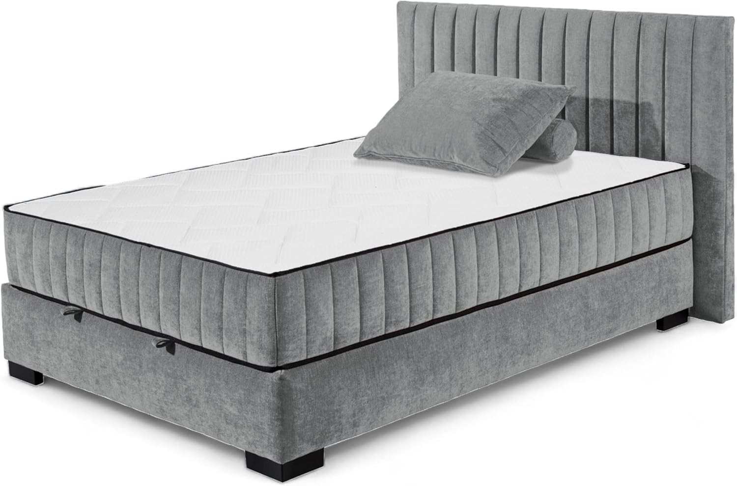 NAGOL C Boxbett 140x200, Anthrazit - Bequemes Bett mit Bettkasten und Premium 9-Zonen-Federkern Wendematratze - 165 x 114 x 214 cm (B/H/T) Bild 1