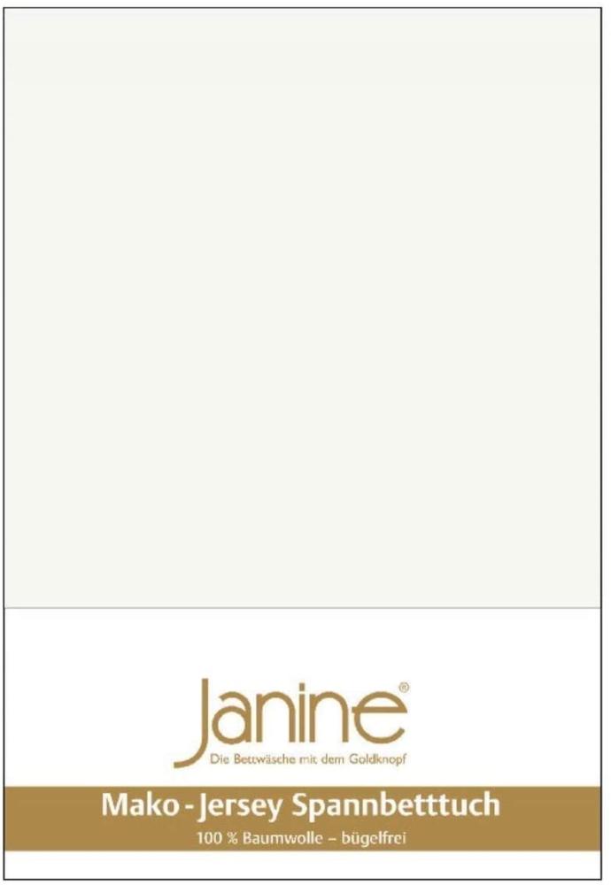 Janine 'Mako Jersey' Spannbetttuch, 100% Baumwolle weiß, 180 - 200x200 cm Bild 1