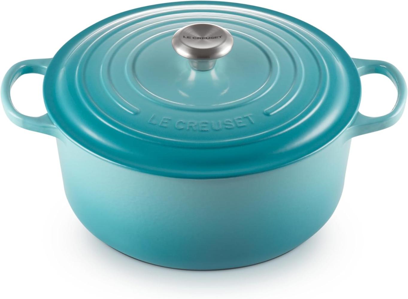 Le Creuset Signature Gusseisen-Bräter mit Deckel, Für alle Herdarten und Induktion geeignet, Rund, Karibik, 28,0 cm, 6.7 Bild 1