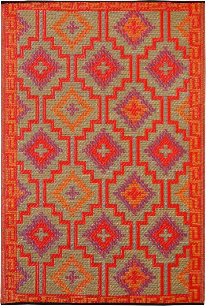 Fab Hab Outdoorteppich Lhasa Orange&Violet aus recyceltem Plastik orange-lila 240x300 cm Bild 1