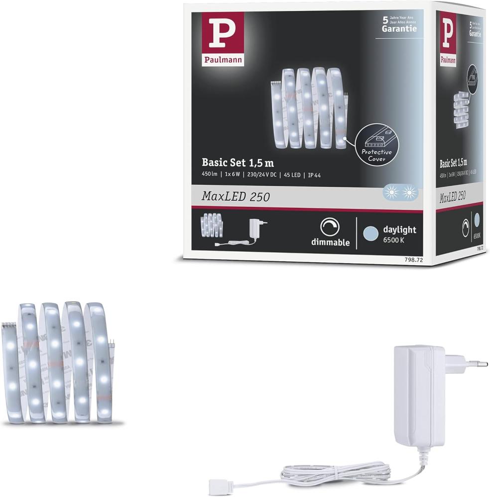 Paulmann No. 79872 MaxLED 250 Basisset beschichtet 1,5m IP44 Tageslichtweiß Protect Cover Bild 1