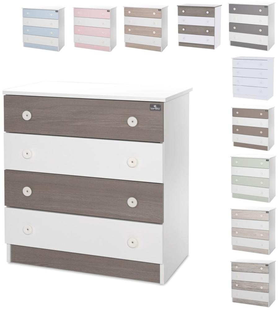 Lorelli Kommode Dresser 81 x 50 x 86 cm, 4 große Schubladen, schnelle Montage weiß braun Bild 1