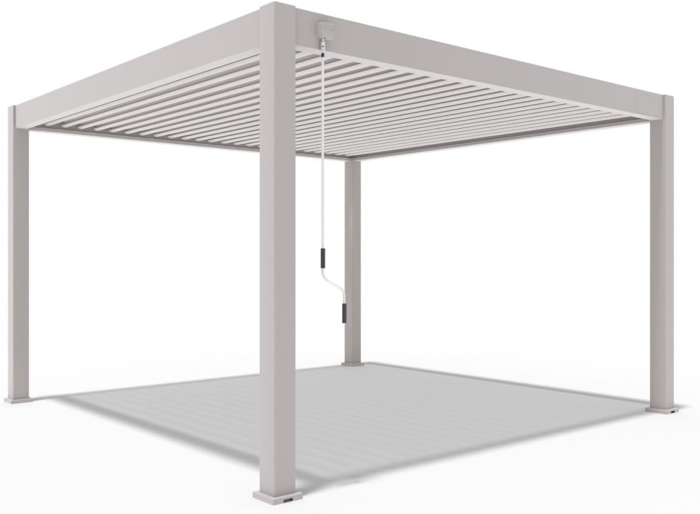Weide Deluxe Plus | Pergola Voll Aluminium freistehend | 4 x 4 M | Lamellendach Ivory Sand Bild 1