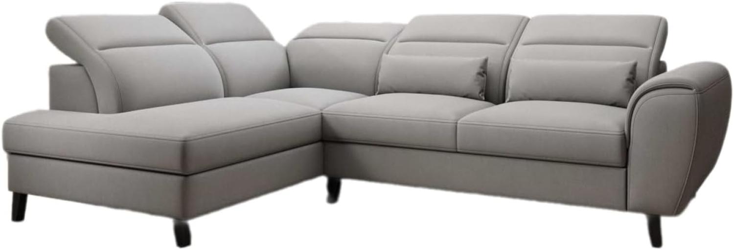 Designer Sofa Nobile mit verstellbarer Rückenlehne Stoff Grau Links Bild 1