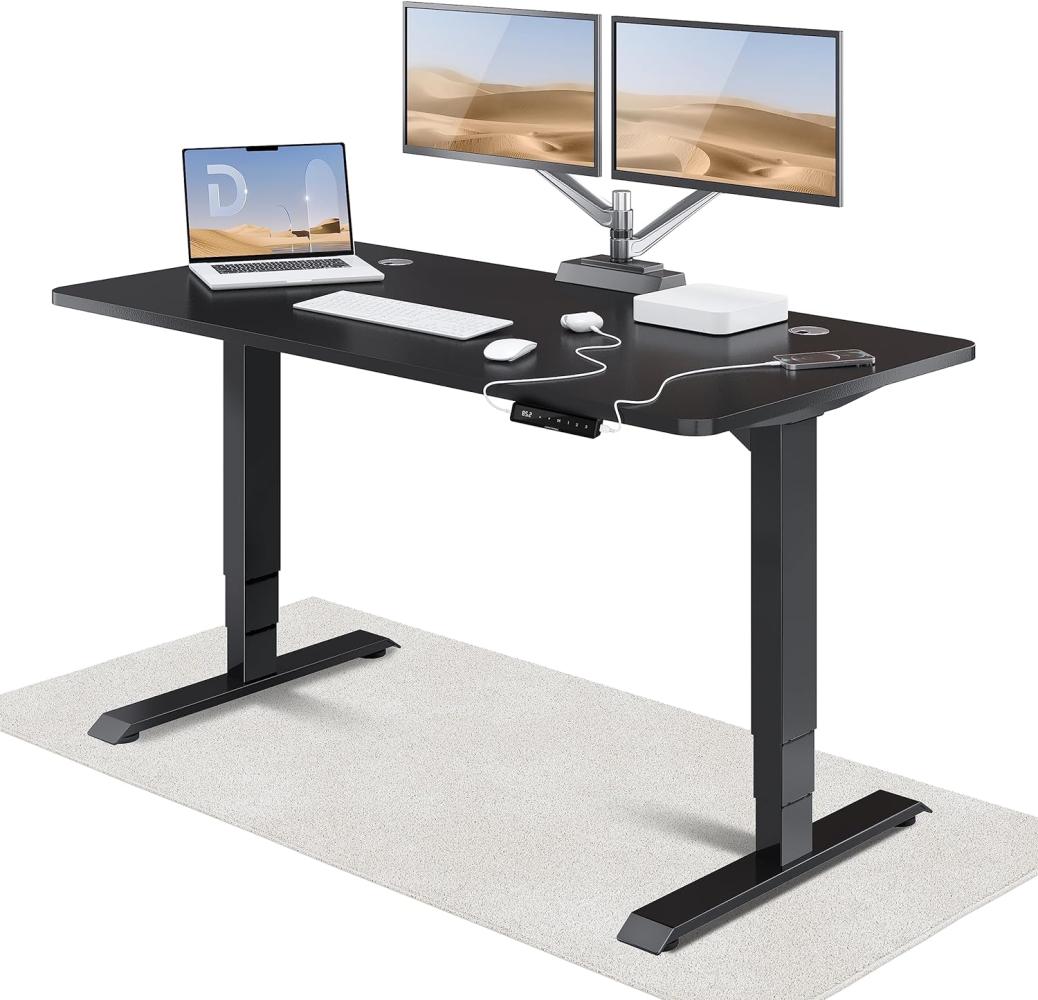 Höhenverstellbarer Schreibtisch (160 x 80 cm) - Schreibtisch Höhenverstellbar Elektrisch mit Flüsterleisem Dual-Motor & Touchscreen - Hohe Tragfähigkeit - Stehtisch von Desktronic Bild 1