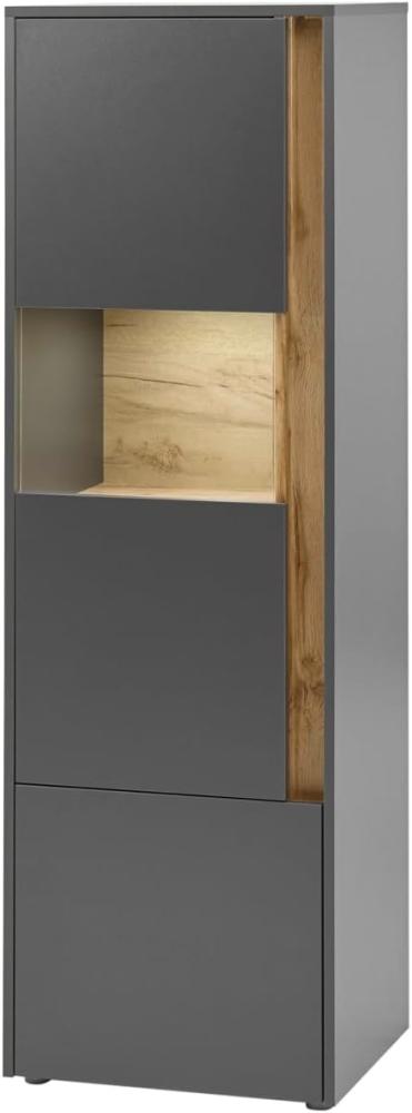 Aktenschrank Center in grau matt und Eiche Wotan 50 x 158 cm Bild 1