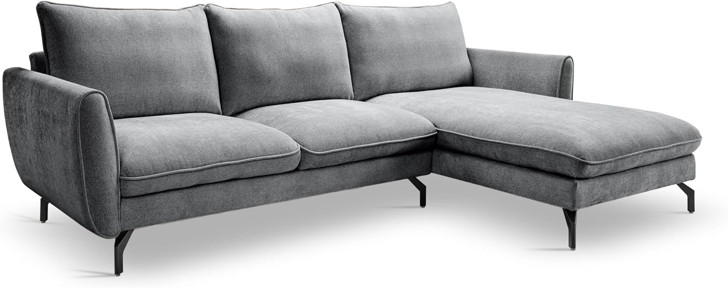 Ecksofa (B/H/T: 259x87x165 cm) in Grau Bild 1