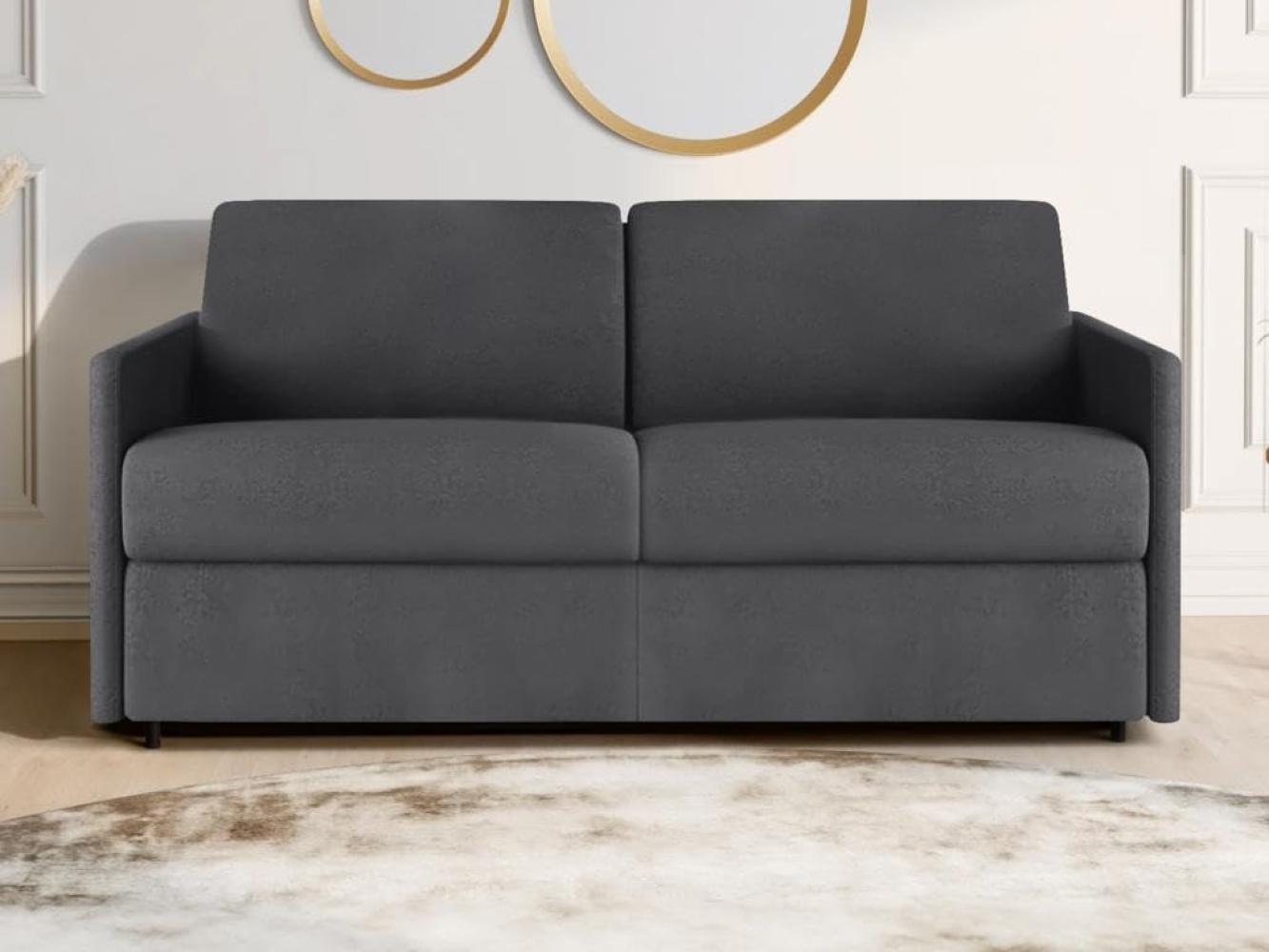 Schlafsofa 3-Sitzer CALIFE - Stoff - Grau - Liegefläche: 140 cm - Matratzenhöhe: 22 cm Bild 1