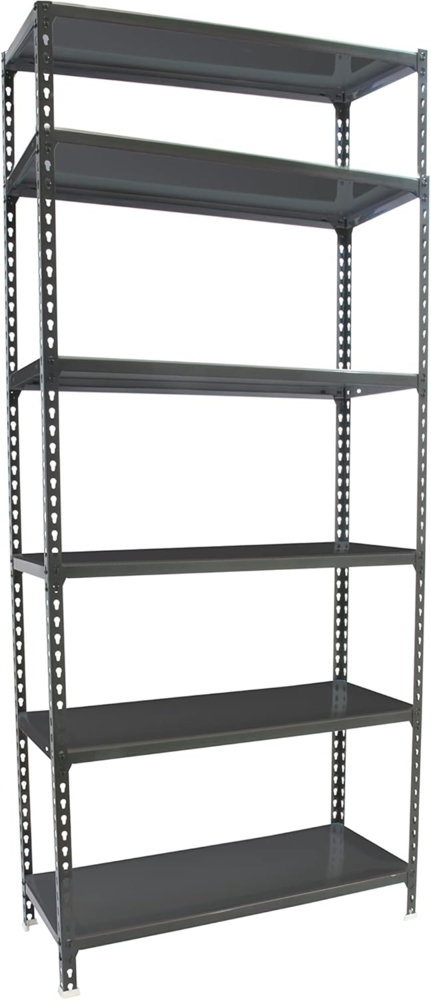 Simon Rack Simonclick Metallregale, 2500 x 800 x 400 mm, 6 Metallböden, 180 kg Biegepunkt, Regale, Anthrazit Bild 1