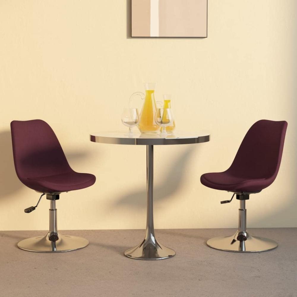 vidaXL Esszimmerstühle 2 Stk. Drehbar Lila Stoff, Drehbar [338332] Bild 1
