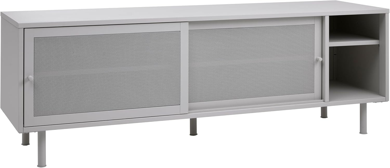 FJORDFORM Tv Lowboard, tv-Tisch, graues Metall, kommode schiebetüren Bild 1