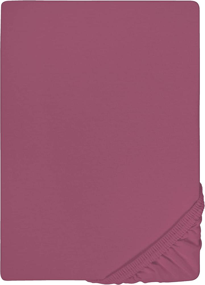 Castell Jersey-Stretch Spannbettlaken 180x200 cm - 200x200 cm Brombeer Bild 1