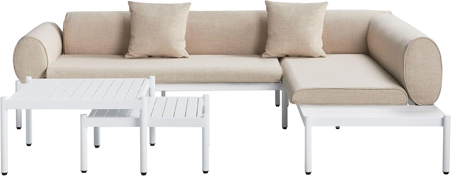 Lounge Set RASIGLIA Aluminium Beige Linksseitig Bild 1