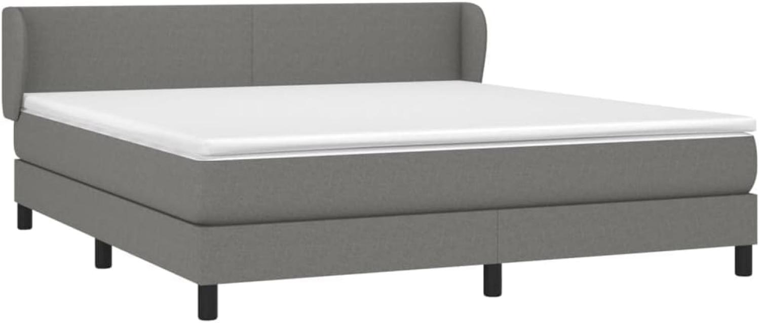 vidaXL Boxspringbett mit Matratze Dunkelgrau 160x200 cm Stoff, Härtegrad: H2 [3126094] Bild 1