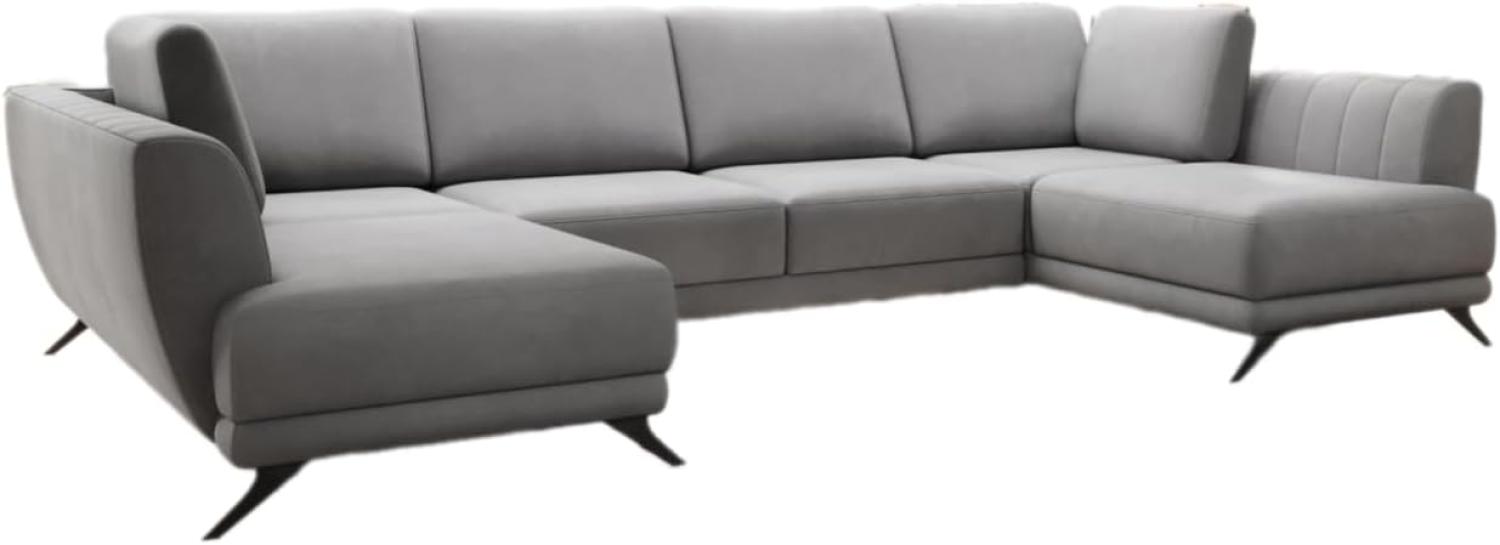 Designer Sofa Nina mit Schlaffunktion Samt Grau Bild 1