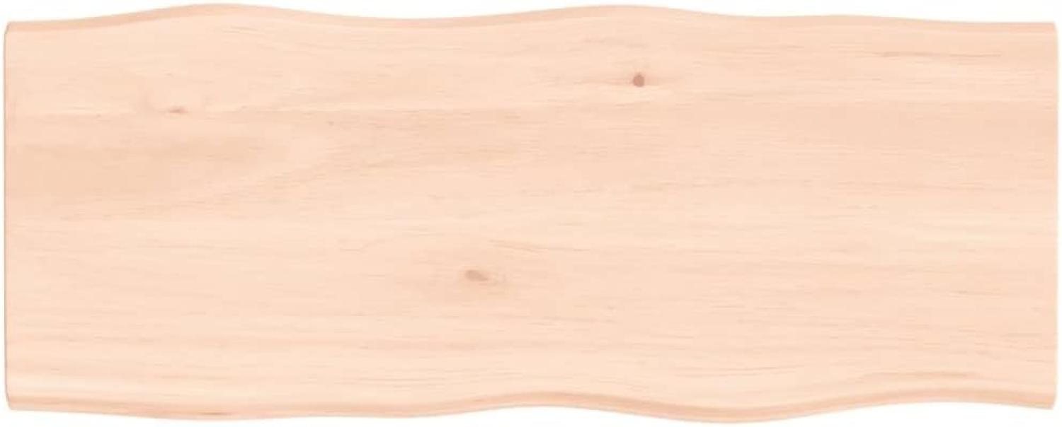 vidaXL Tischplatte 100x40x2 cm Massivholz Eiche Unbehandelt Baumkante 363881 Bild 1