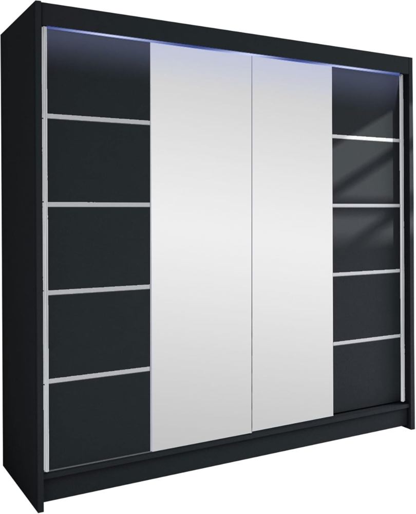 Kleiderschrank Talin V, mit RGB LED Beleuchtung, Farbe: Schwarz Bild 1