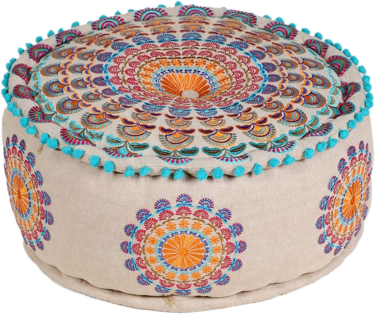 Marrakesch Orient & Mediterran Interior Hocker Orientalische Pouf Hocker Deko Mandala Dilara (1 St), Handarbeit Bild 1