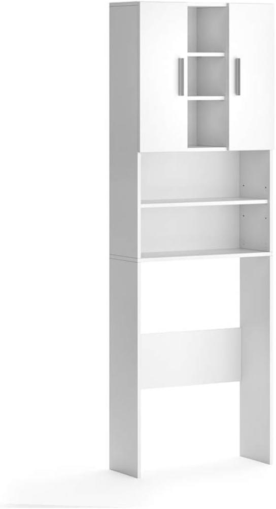 VICCO Waschmaschinenschrank LUIS 190x64cm Weiß Badmöbel Badschrank Hochschrank Bild 1