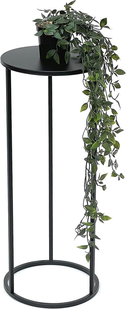 DanDiBo Blumenhocker Metall Schwarz Rund 60 cm Blumenständer Beistelltisch 96316 M Blumensäule Modern Pflanzenständer Pflanzenhocker Bild 1