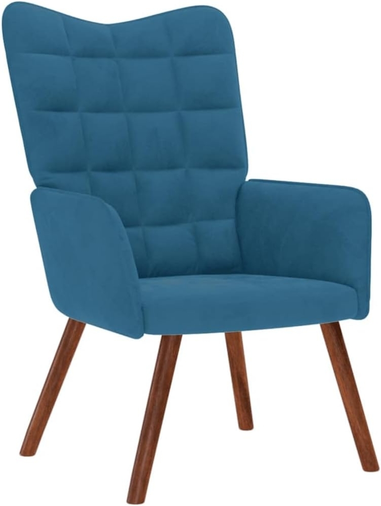 vidaXL Sessel Relaxsessel Blau Samt (1-St) Bild 1