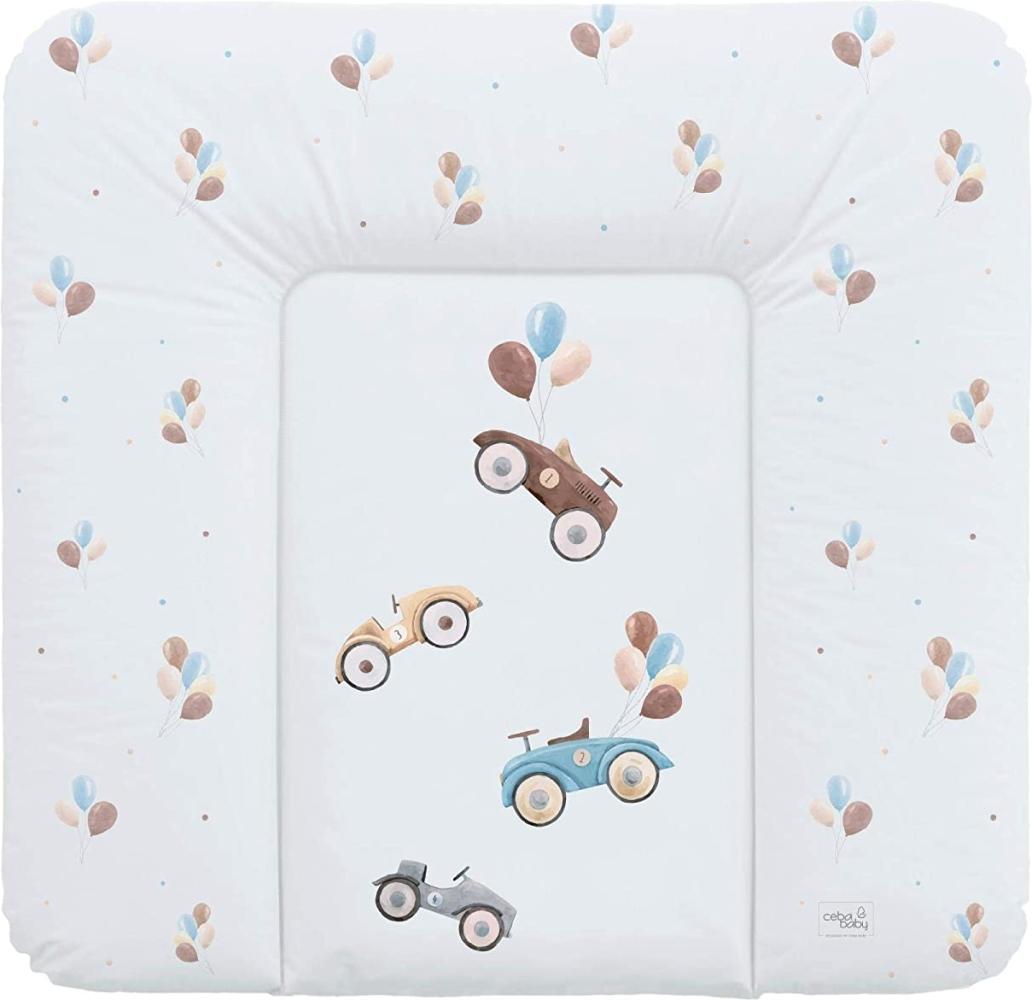 Ceba Baby Wickelauflage weiche Wickelunterlage Baby Wickeltischauflage Abwaschbar 75x70 Retro Cars Bild 1