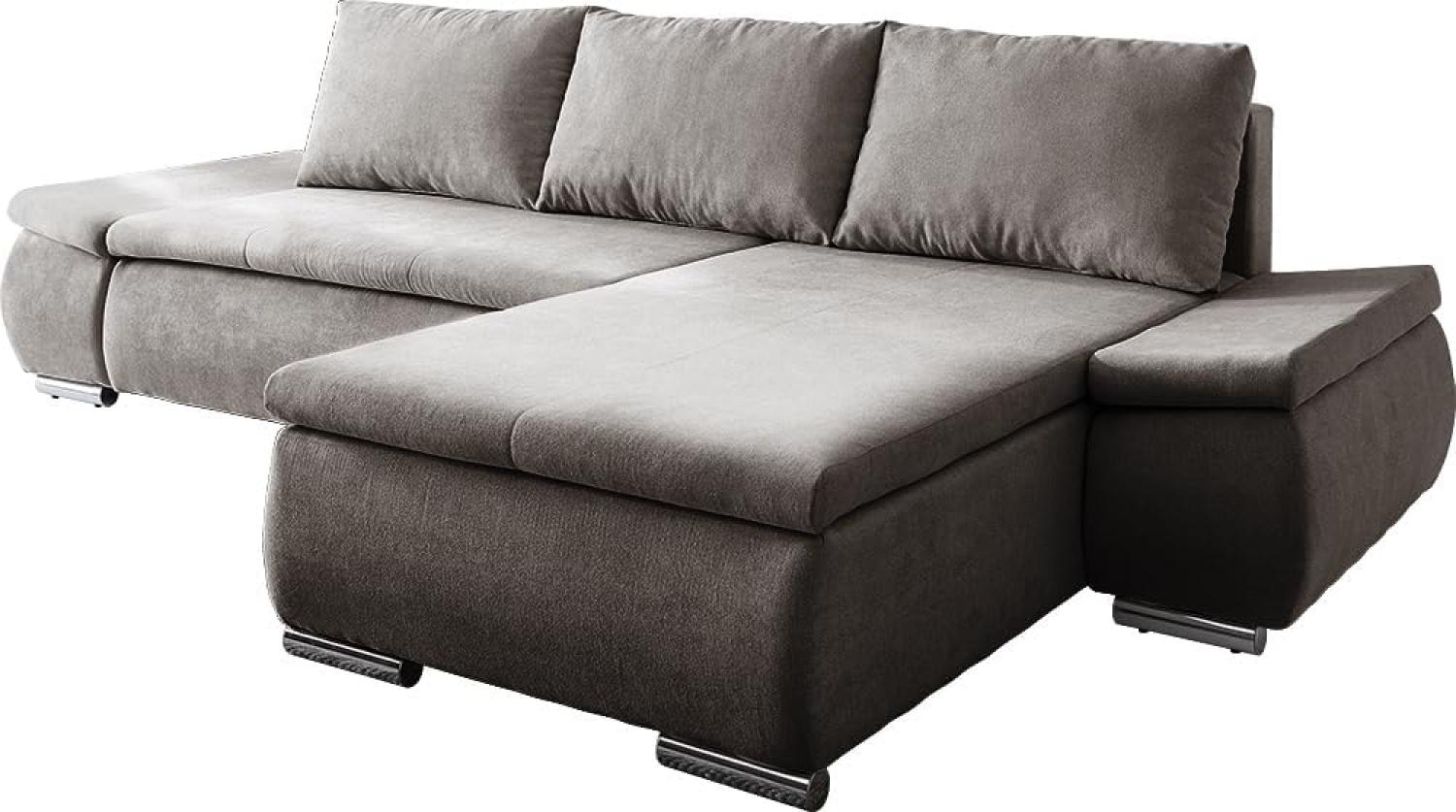 Eckcouch Abilene Khakibraun 260x175 cm Schlaffunktion Ottomane variabel Ecksofa Bild 1