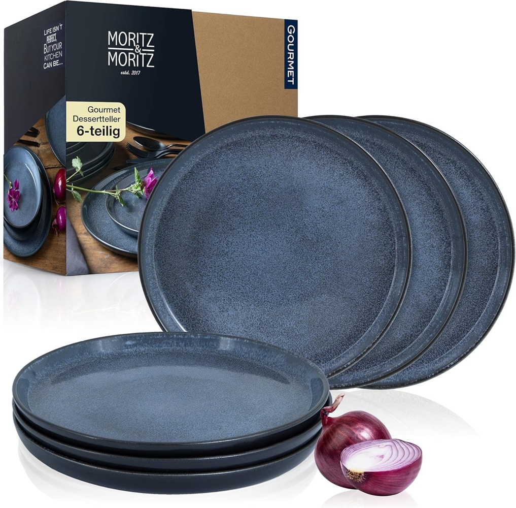 Moritz & Moritz Dessertteller Dessert Teller Set blau, (6 St), für 6 Personen - spülmaschinen- und mikrowellengeeignet Bild 1