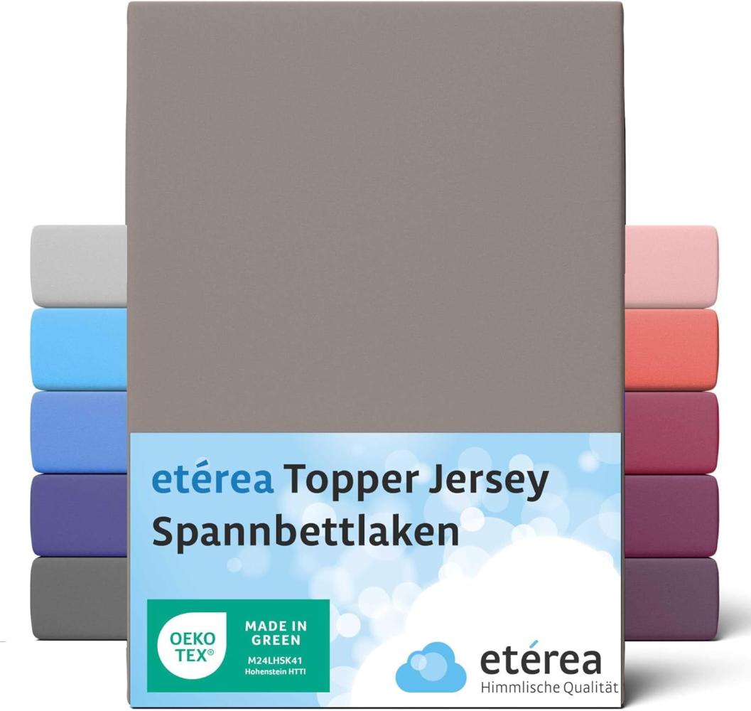 etérea Jersey Topper Spannbettlaken Spannbetttuch Mokka 140x200 - 160x200 cm Bild 1