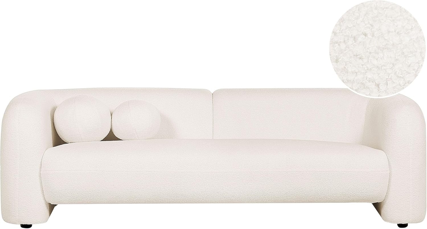 3-Sitzer Sofa Bouclé weiß LEIREN Bild 1