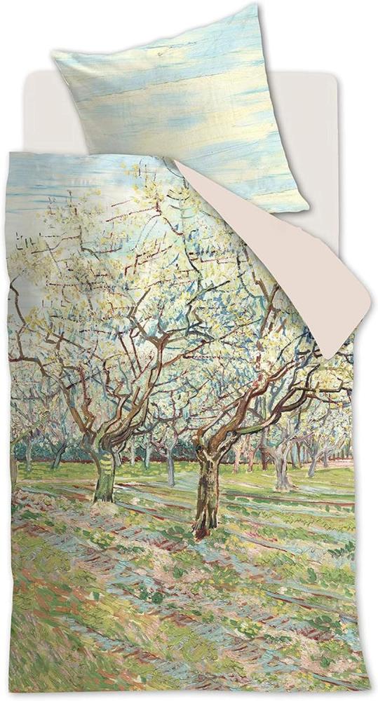 beddinghouse Mako Satin Bettwäsche 2 teilig Bettbezug 135 x 200 cm Kopfkissenbezug 80 x 80 cm Orchard 197138 Natur Bild 1