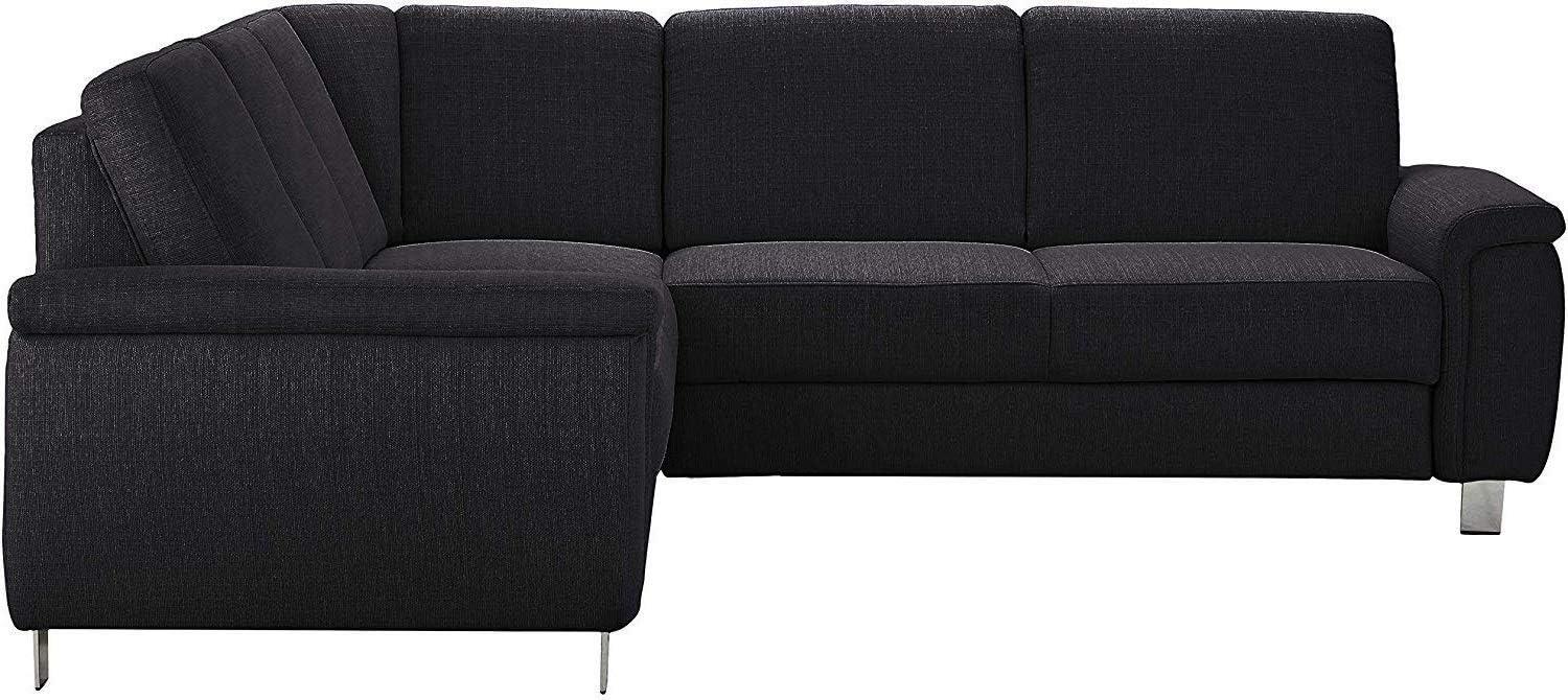 Cavadore Ecksofa Bryste mit Federkern, Polstergarnitur im modernen Design, 241 x 88 x 220, Strukturstoff Anthrazit, ohne Bett, kurze Seite links Bild 1