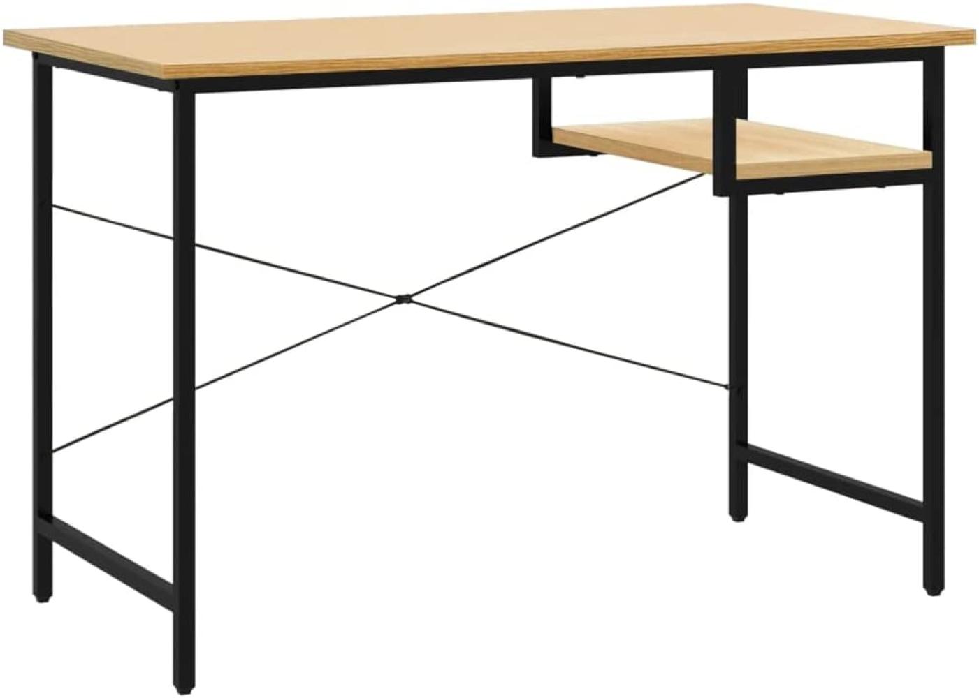 vidaXL Computertisch Schwarz und Eiche Hell 105 x 55 x 72 cm MDF und Metall [20545] Bild 1