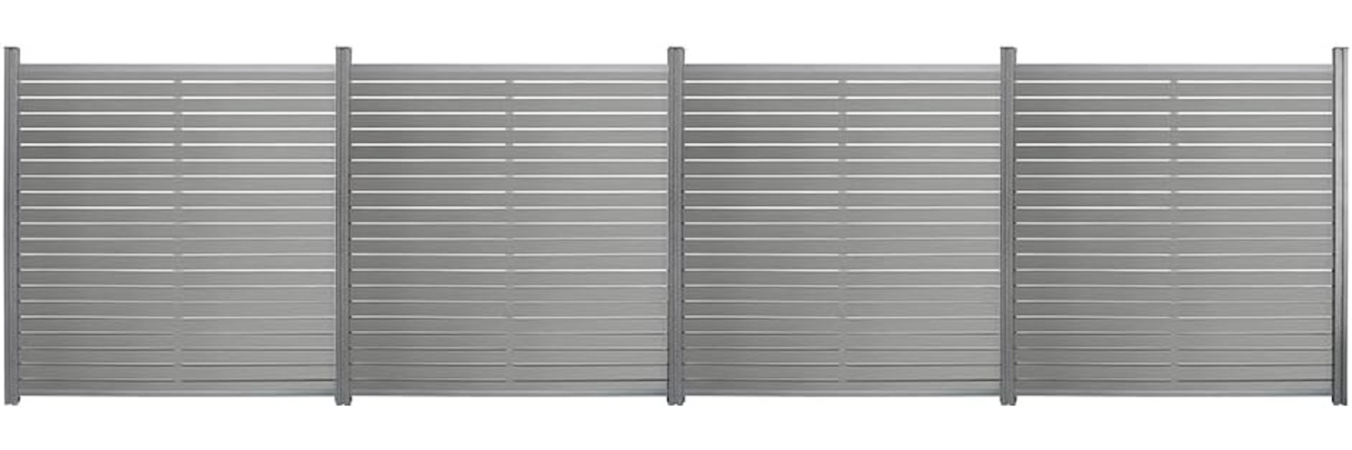 HOME DELUXE WPC Sichtschutzzaun ALIRA Dunkelgrau - 4 x Element + 5 x Pfosten Bild 1