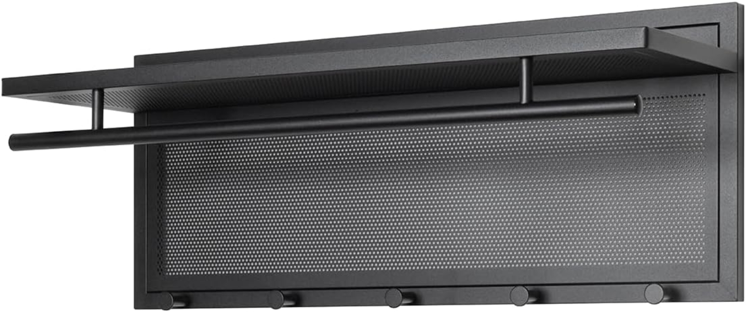 HAKU Möbel Wandgarderobe, schwarz, Metall - Maße: B 75 x H 30 x T 26 cm, Style: Modern Bild 1