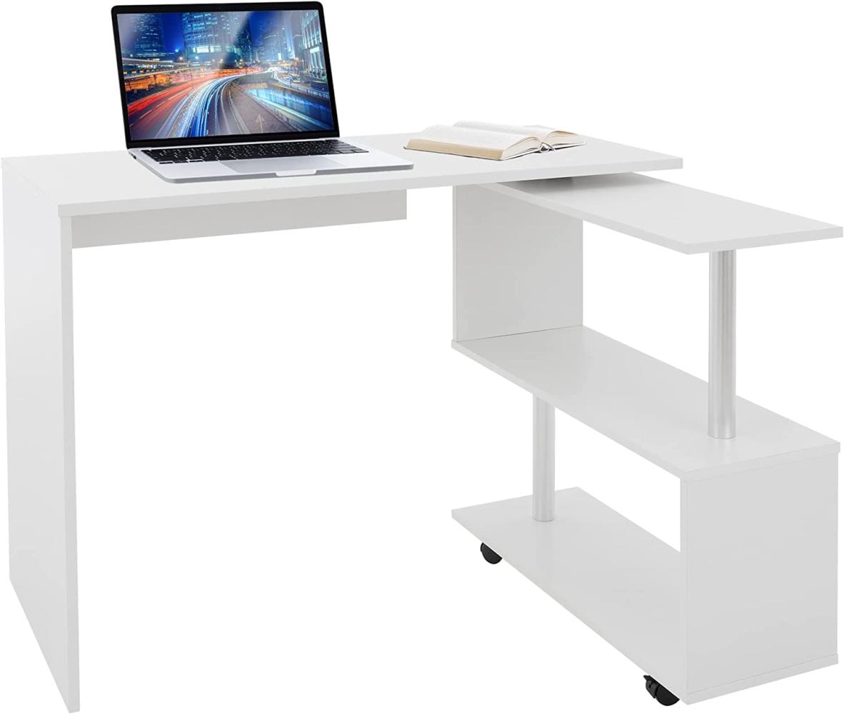 ML-DESIGN Schreibtisch Eckschreibtisch drehbar 90° mit 4 leichtgängige Rollen Computertisch, Arbeistisch Bürotisch PC Tisch Winkelschreibtisch L-Form 150x88x75cm Bild 1