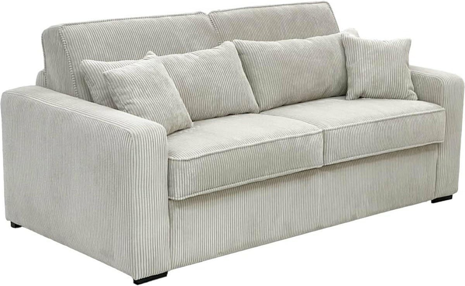 Vente-unique - Schlafsofa mit Matratze 4-Sitzer - Liegefläche 160 cm - Matratze 16 cm - Cord - beige - MONDOVI Bild 1