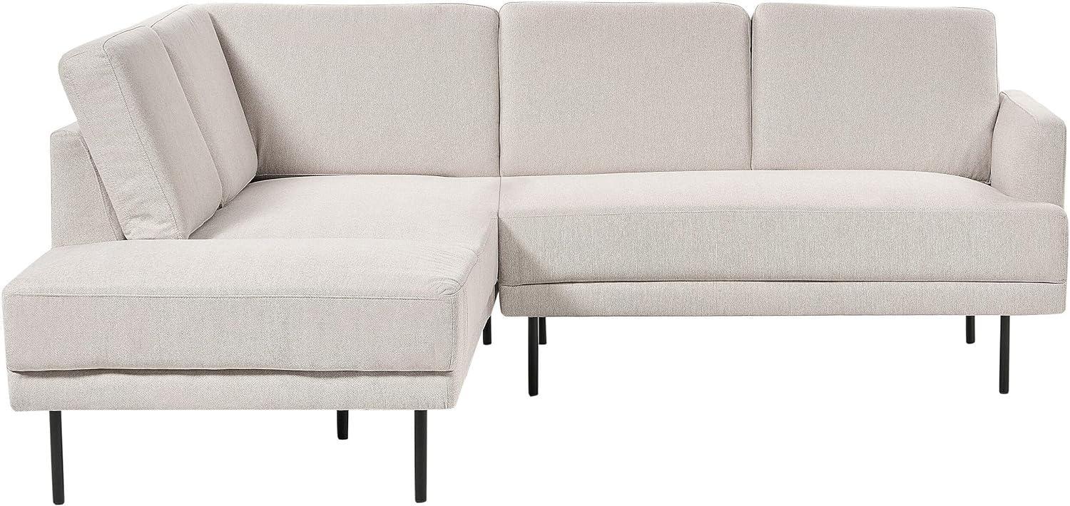 Rechtsseitiges Ecksofa BREDA Stoff Helles Beige Rechtsseitig Bild 1