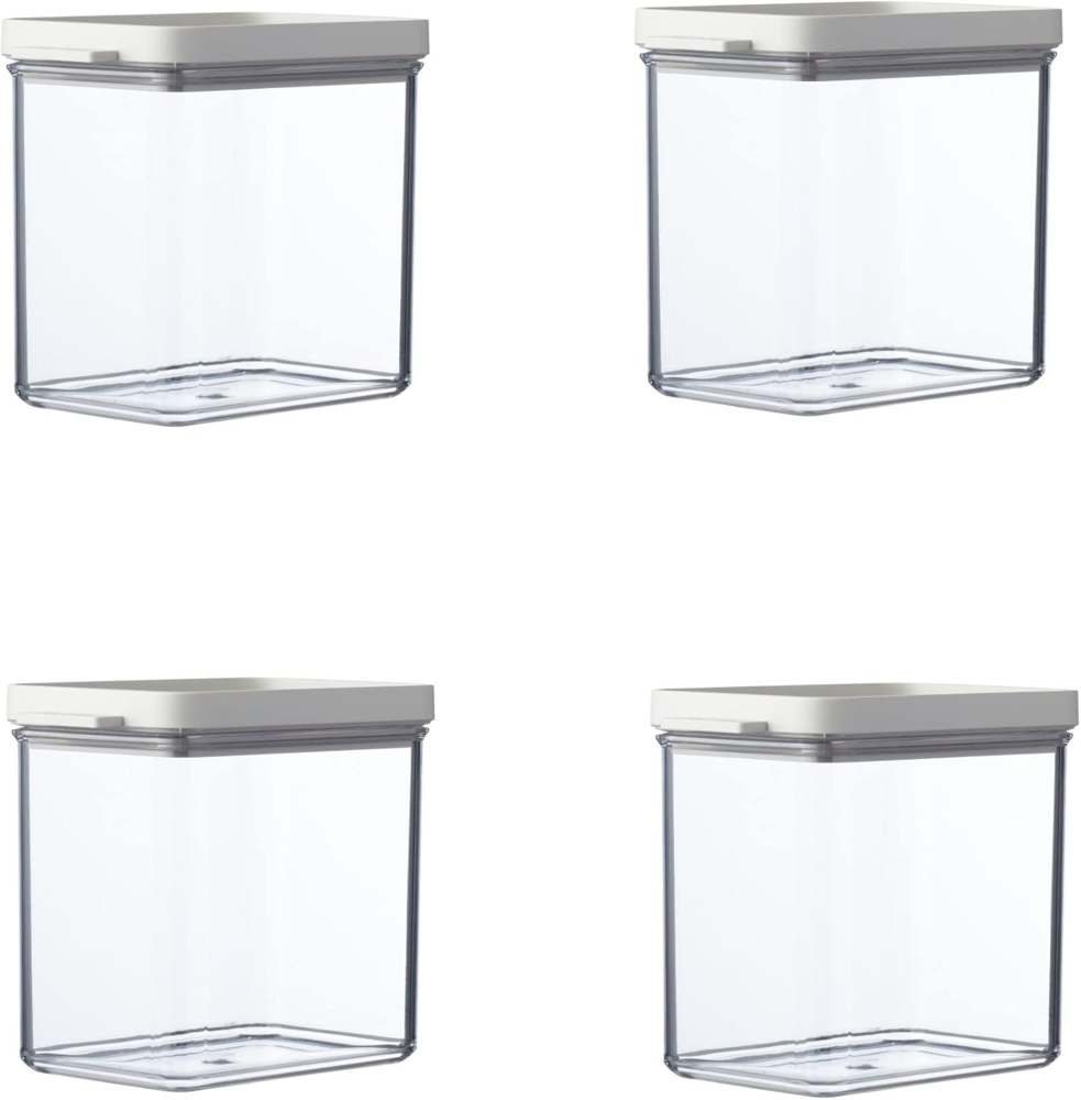 Mepal | Omnia Vorratsdosen Set | 4-teilig rechteckig | 1100 ml | Nordic White | platzsparend & stapelbar | ideal für frische Lebensmittel. Bild 1
