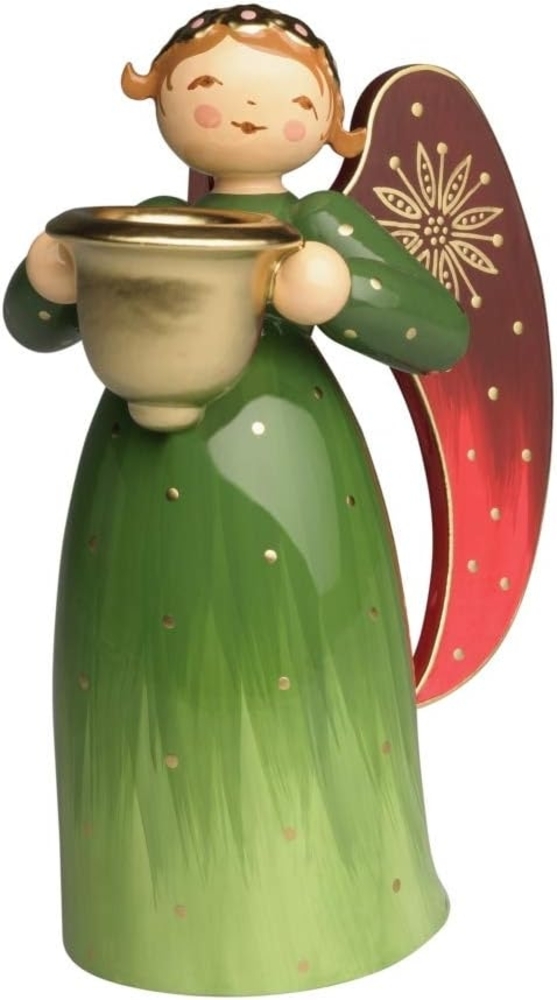 Wendt & Kühn Engel reich bemalt grün mit Lichtnapf Bild 1