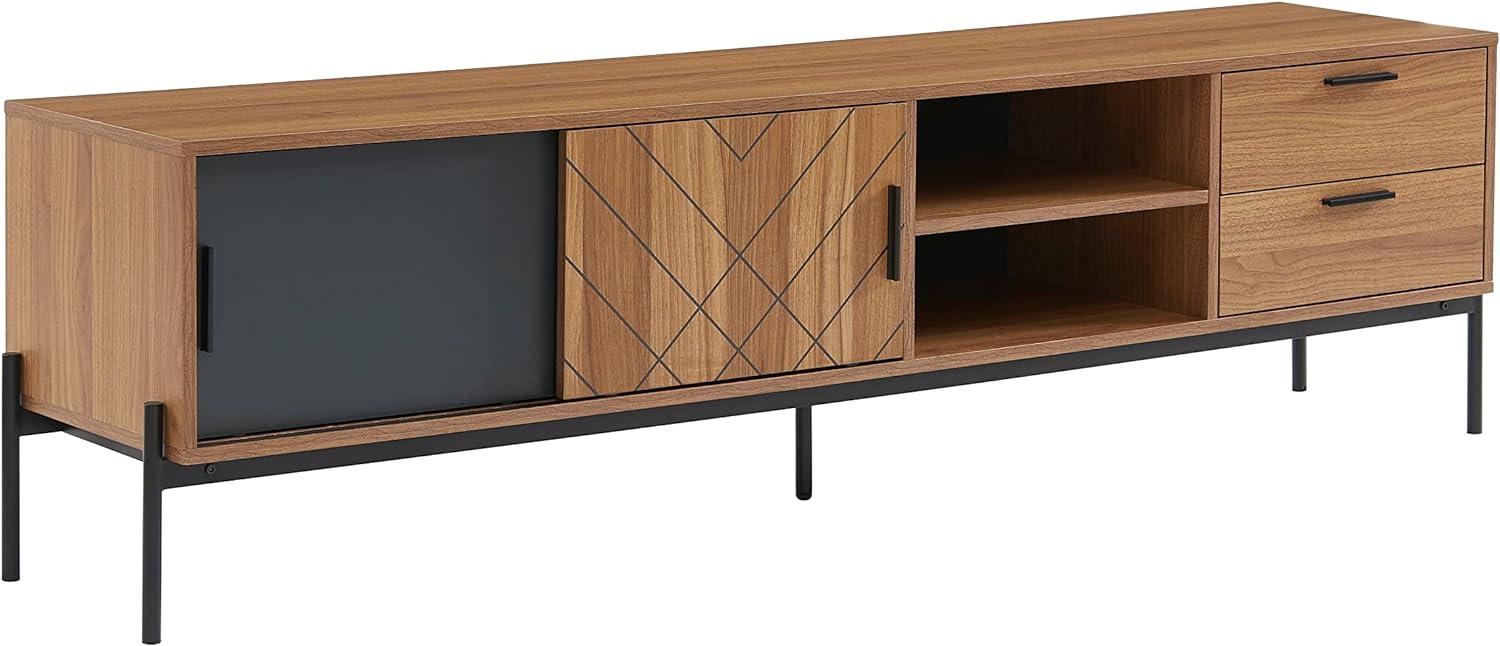 BAÏTA GEOMA TV-Schrank, Pappelholz, Eiche und Grau, L180cm Bild 1