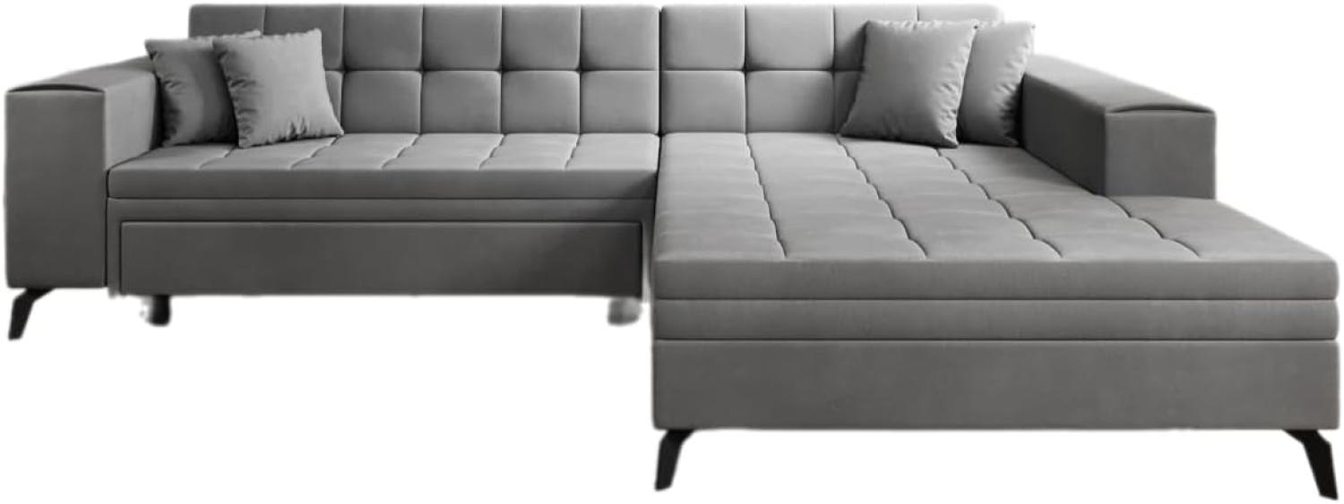 Designer Sofa Frida mit Schlaffunktion Samt Grau Rechts Bild 1