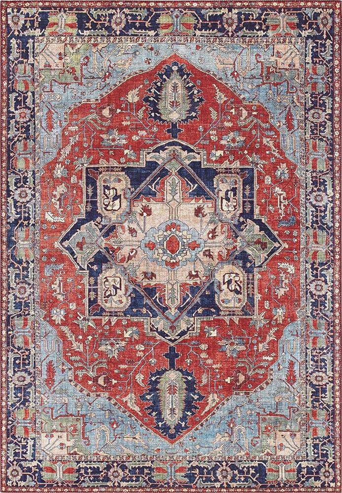 Kurzflor Teppich Hamadan Orientrot - 80x150x0,7cm Bild 1