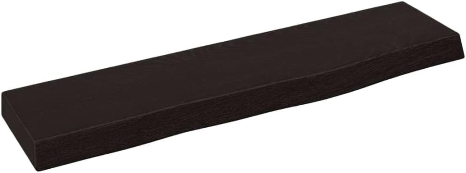 vidaXL Wandregal Dunkelbraun 40x10x2 cm Massivholz Eiche Behandelt 363740 Bild 1