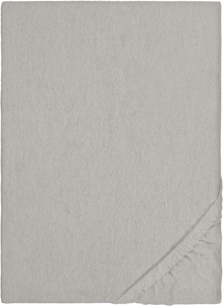 biberna Melange-Flanell Spannbetttuch 0841380 MELANGE UNI, sturmgrau, 1x 140x200 cm - 160x200 cm Bild 1