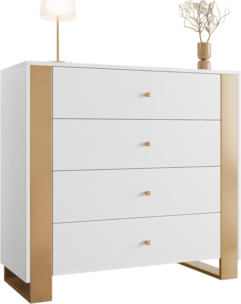 Kommode Loutio 4SZ (Farbe: Weiß) Bild 1